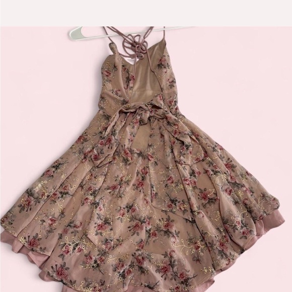 Lucy in the Sky Floral Mauve Kids Dress - Picture 3 of 4